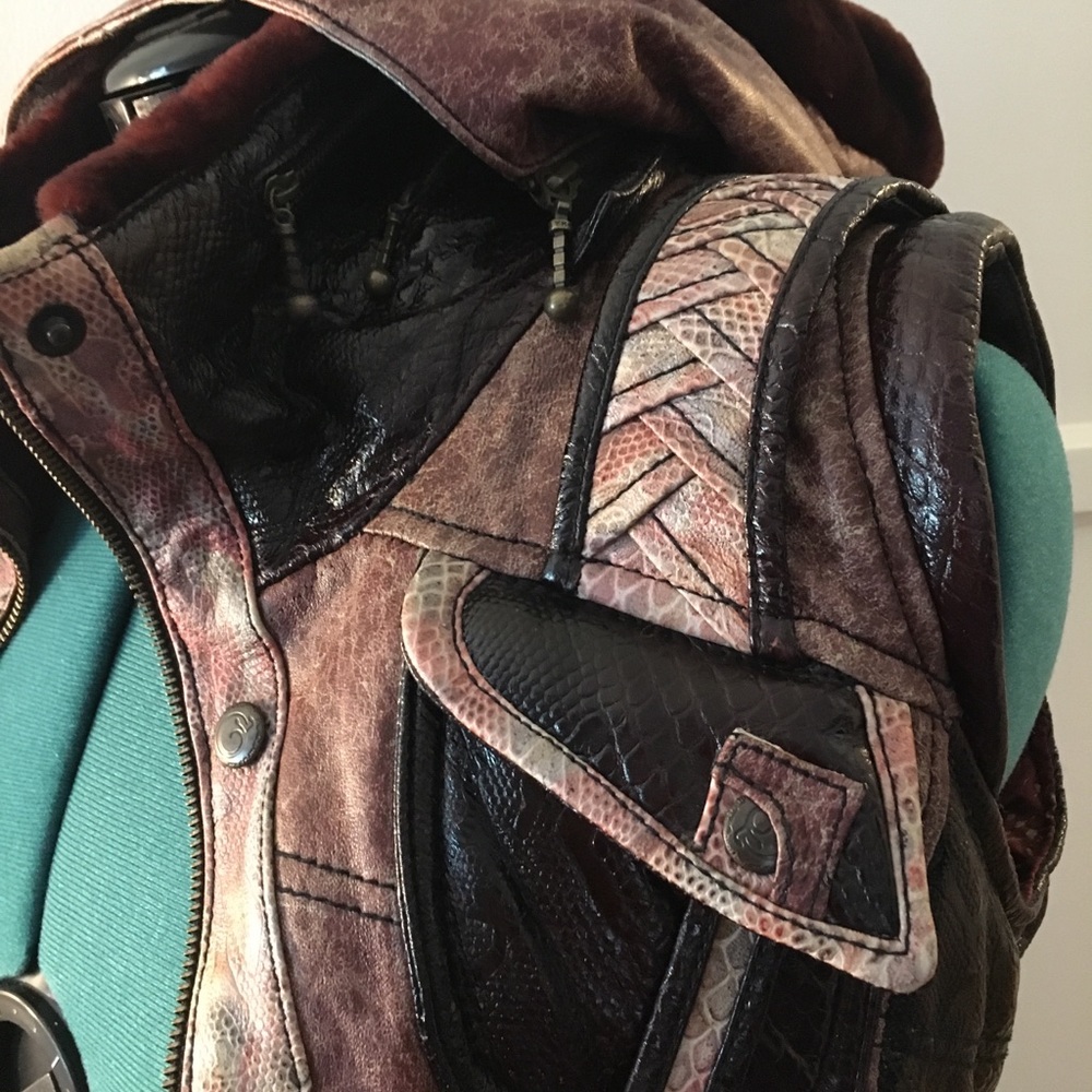 Ayyawear leather hooded jacket vest - Picture 3 of 8